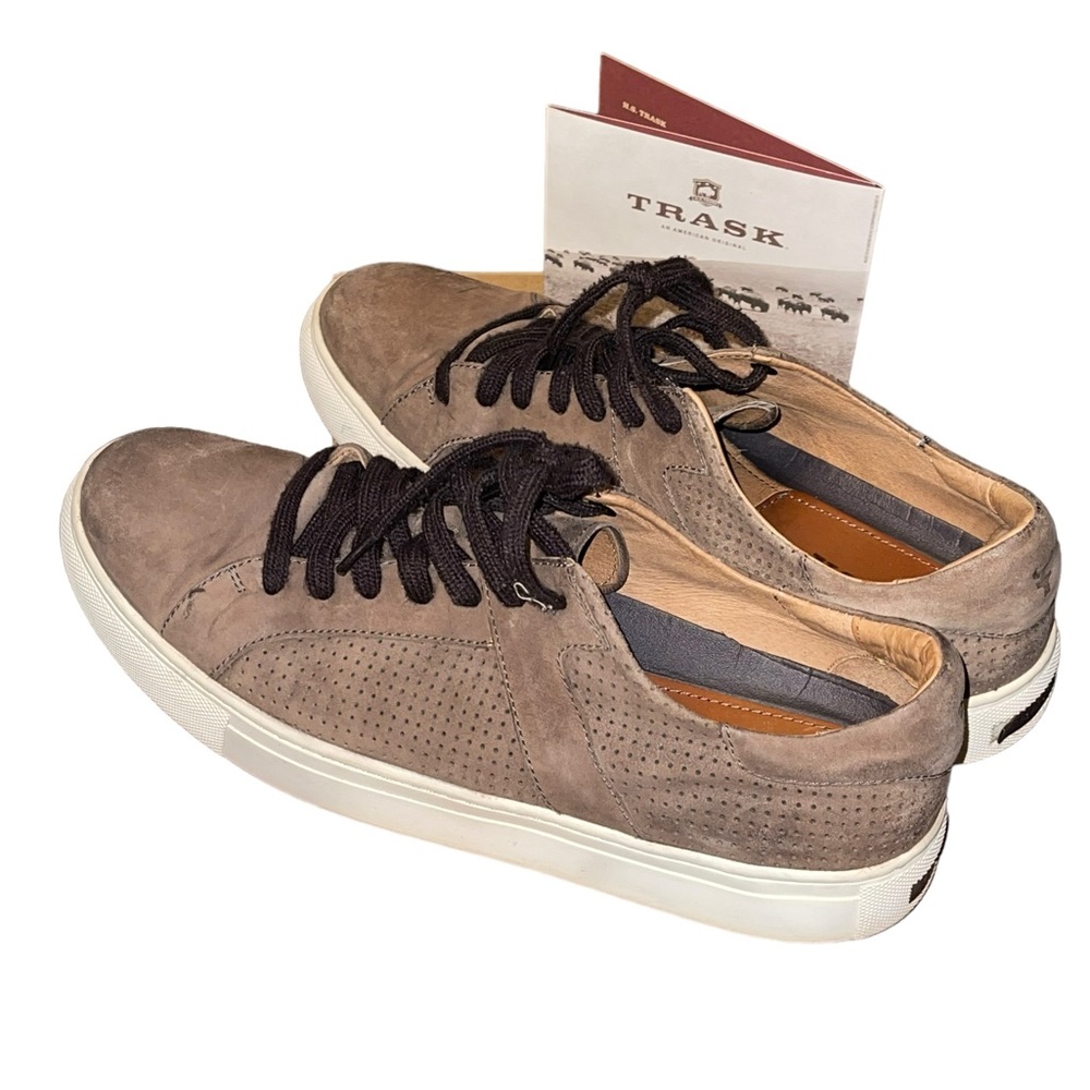 H.S. Trask Aaron Gray Italian Suede Causal Sneakers
